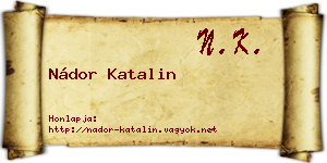 Nádor Katalin névjegykártya